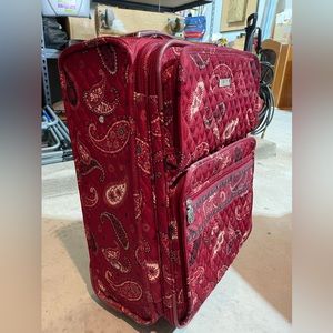 Red Vera Bradley paisley carry-on luggage